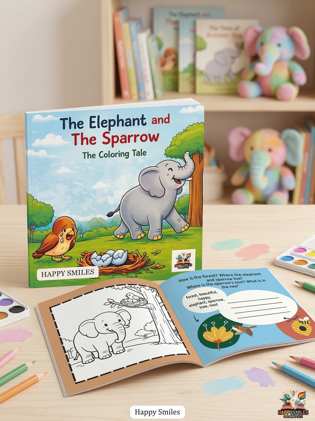 The Elephant and the Sparrow - Coloring Tale