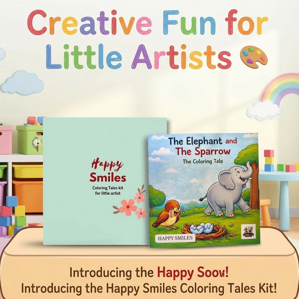 The Elephant and the Sparrow - Coloring Tale
